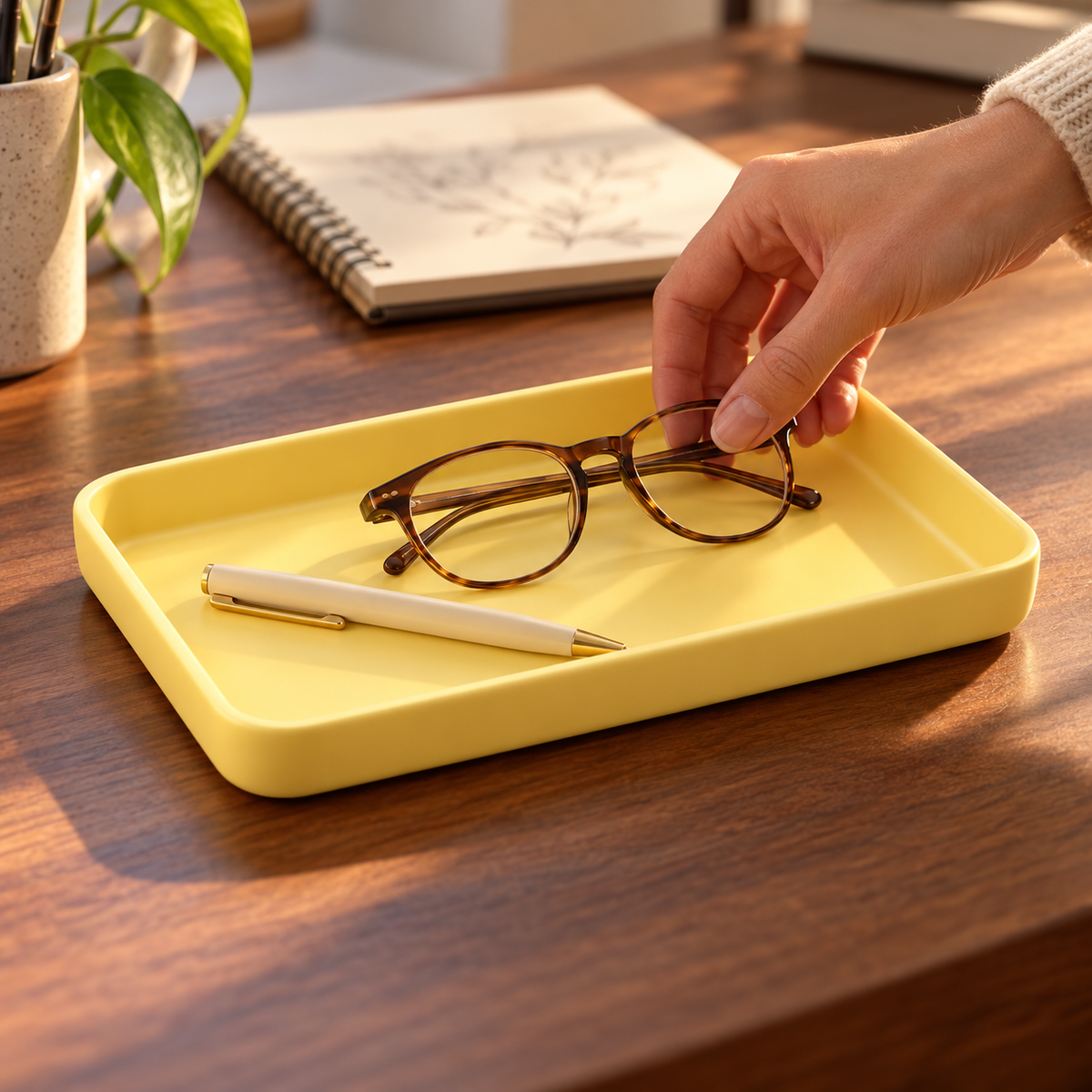 Zyvellie desktop catchall tray - studio desk usage