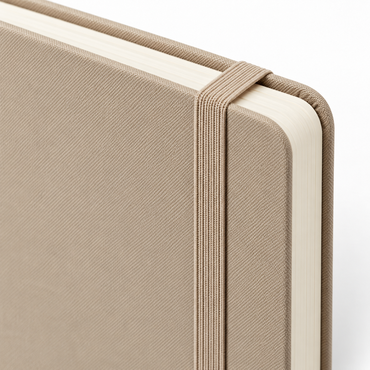 Sand beige hardcover notebook detail