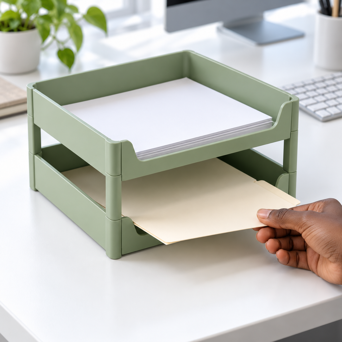 Zyvellie stacking letter trays - shared workspace usage