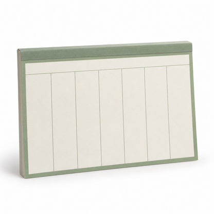 weekly desk planner on white background