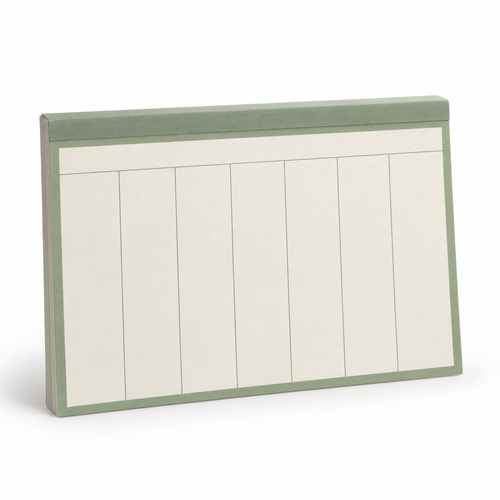 weekly desk planner on white background