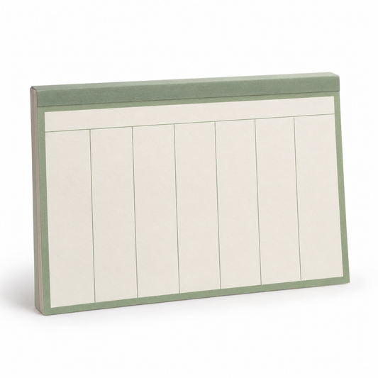 weekly desk planner on white background